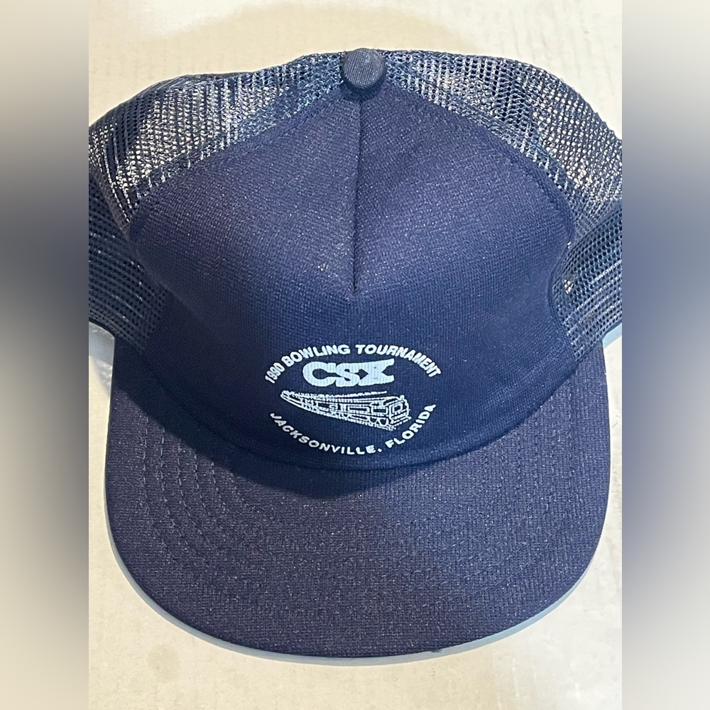 Vintage 1990 CSX Bowling Tournament Jacksonville Florida Snapback Hat Railroad